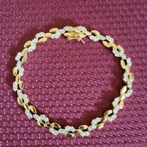 Elegant Gold Plated Over 925 Silver Women's Bracelet